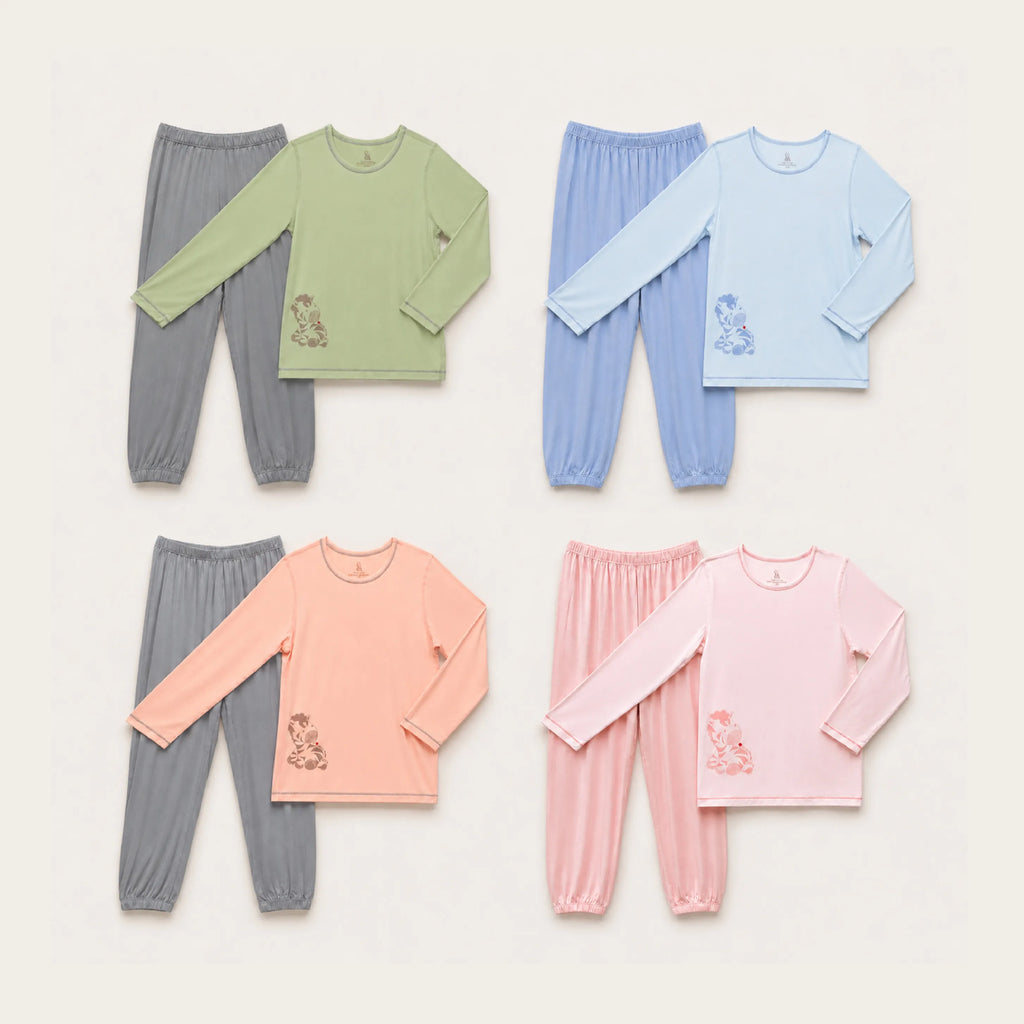 [Richell & Boey Group Buy] BUY 2 FREE 1  Cooling Soft Kids Long Sleeve Sleepwear Set