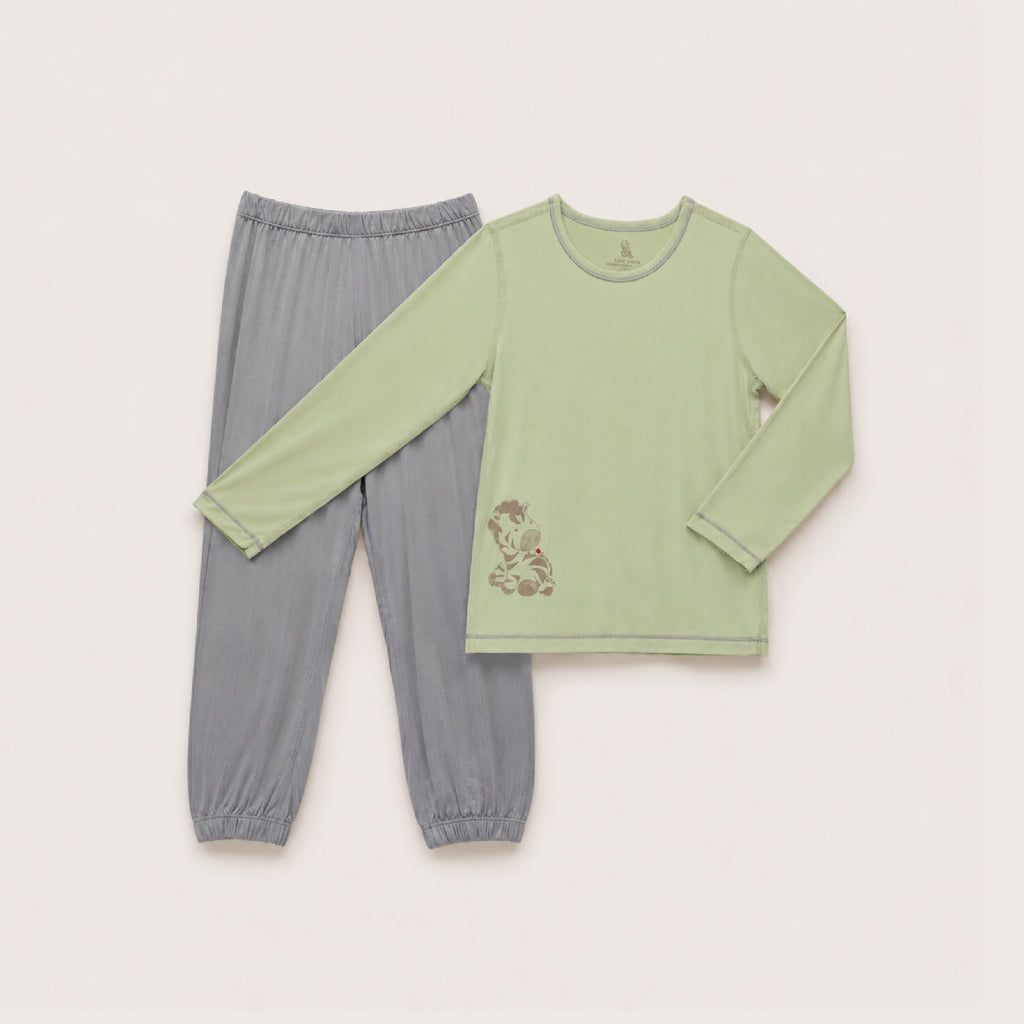 Kids Long Sleeve Sleep Wear Set (Olive)